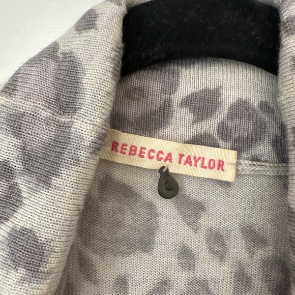 Rebecca Taylor | Leopard Cropped Open Cardigan | L - Picture 2 of 4